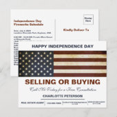 Onafhankelijkheidsdag of 4 juli Onroerend goed Briefkaart (Voorkant / Achterkant)