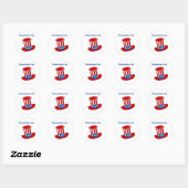 Onafhankelijkheidsdag/oom Sam Pet Ronde Sticker (Vel)