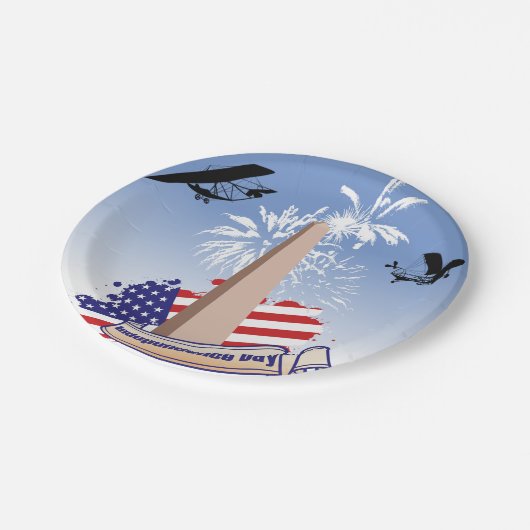 Onafhankelijkheidsdag papieren Borden Papieren Bordje (Gekanteld)
