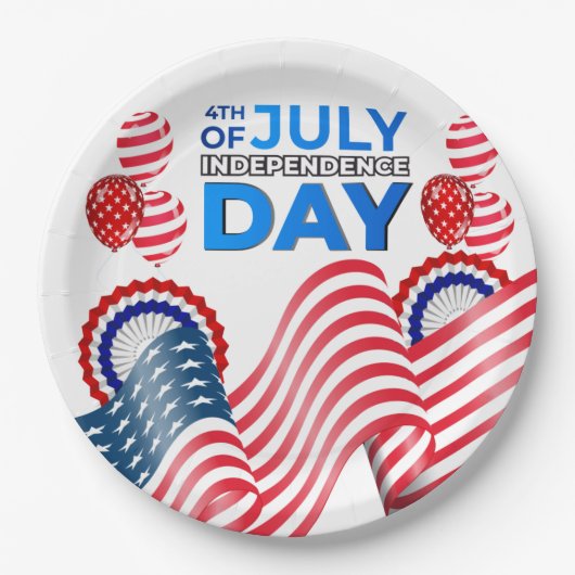 Onafhankelijkheidsdag Papieren Bordje (Voorkant)