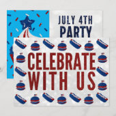 Onafhankelijkheidsdag Partij Juli 4 Glitter Kaart (Voorkant / Achterkant)