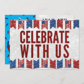 Onafhankelijkheidsdag Partij Juli 4 Glitter Uitnod Kaart (Voorkant / Achterkant)