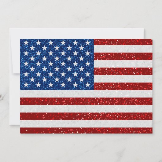 Onafhankelijkheidsdag Partij Juli 4 Glitter Uitnod Kaart (Voorkant)