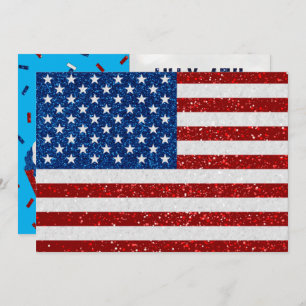 Onafhankelijkheidsdag Partij Juli 4 Glitter Uitnod Kaart