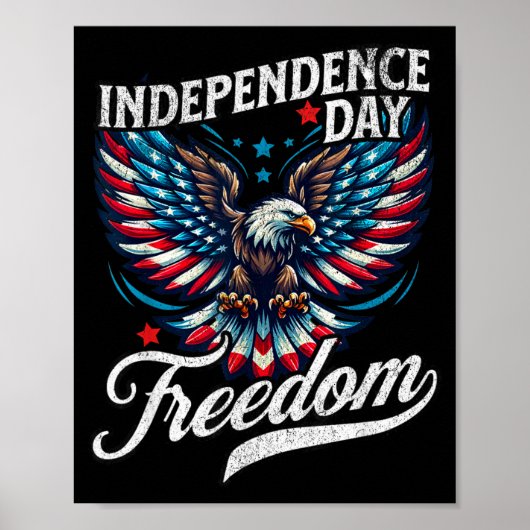 Onafhankelijkheidsdag patriottische adelaar sterre poster (Voorkant)