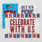 Onafhankelijkheidsdag Picknick 4 juli Glitter Uitn Kaart (Voorkant / Achterkant)