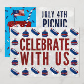 Onafhankelijkheidsdag picknick juli 4 Glitter Kaart (Voorkant / Achterkant)