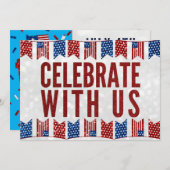 Onafhankelijkheidsdag Picnic Juli 4 Glitter Uitnod Kaart (Voorkant / Achterkant)