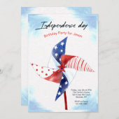 Onafhankelijkheidsdag Pinwheel uitnodiging (Voorkant / Achterkant)