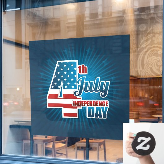 Onafhankelijkheidsdag Raamsticker (Cafe Raam)