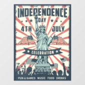 Onafhankelijkheidsdag Raamsticker (vintage) (Vel)