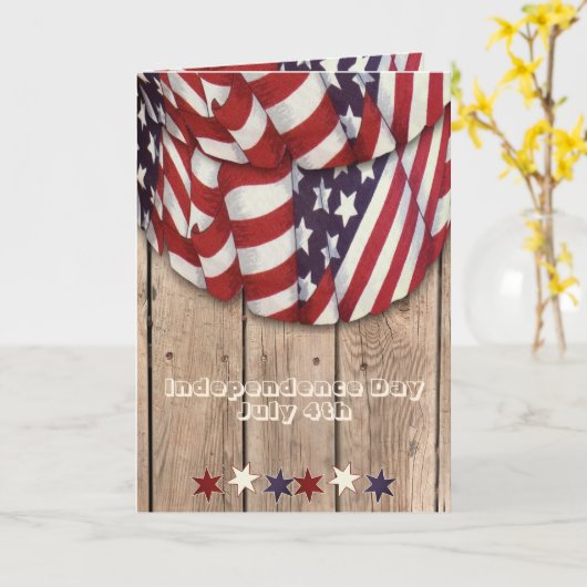 Onafhankelijkheidsdag | Rood, wit en blauw Kaart (Gele Bloem)