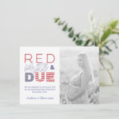 Onafhankelijkheidsdag rood wit en door foto's tijd aankondiging (Staand voorkant)