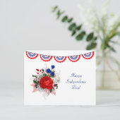 Onafhankelijkheidsdag rood-witte blauwe patriottis feestdagenkaart (Staand voorkant)