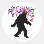 Onafhankelijkheidsdag Sasquatch Ronde Sticker (Voorkant)