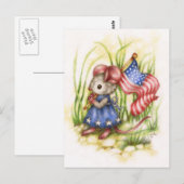 Onafhankelijkheidsdag - Schattige Patriotic Mouse  Briefkaart (Voorkant / Achterkant)