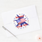 Onafhankelijkheidsdag Star Cirkel Ronde Sticker (Envelop)