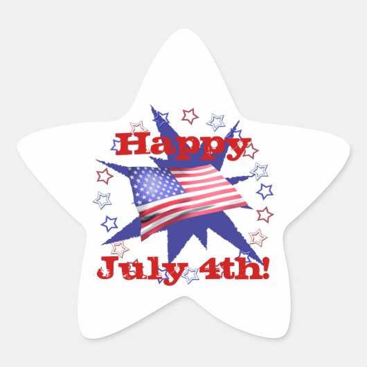 Onafhankelijkheidsdag Star Cirkel Ster Sticker (Voorkant)