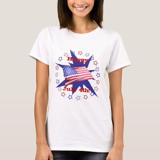 Onafhankelijkheidsdag Star Cirkel T-shirt (Voorkant)