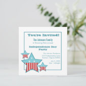 Onafhankelijkheidsdag sterren en Stripes nodigen u Kaart (Staand voorkant)