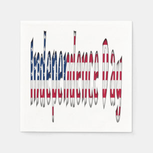 Onafhankelijkheidsdag sterren en Stripes Typografi Servet