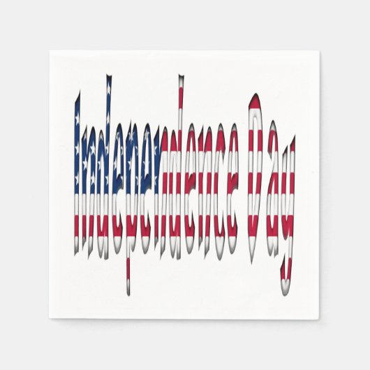 Onafhankelijkheidsdag sterren en Stripes Typografi Servet (Voorkant)