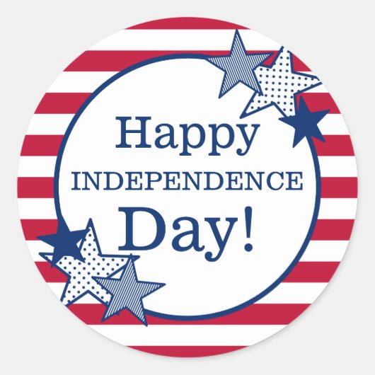 Onafhankelijkheidsdag sterren strepen modern patri ronde sticker (Voorkant)
