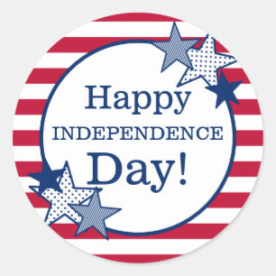 Onafhankelijkheidsdag sterren strepen modern patri ronde sticker