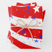 Onafhankelijkheidsdag sterren & Stripes Rood Blauw Inpakpapier Vel (In situ)