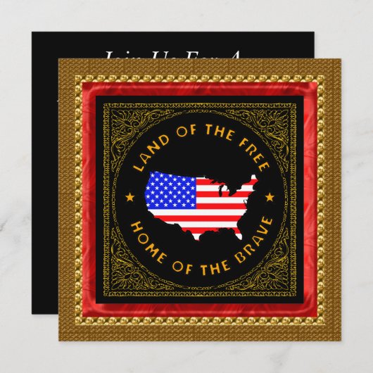 Onafhankelijkheidsdag Uitnodiging (Voorkant / Achterkant)