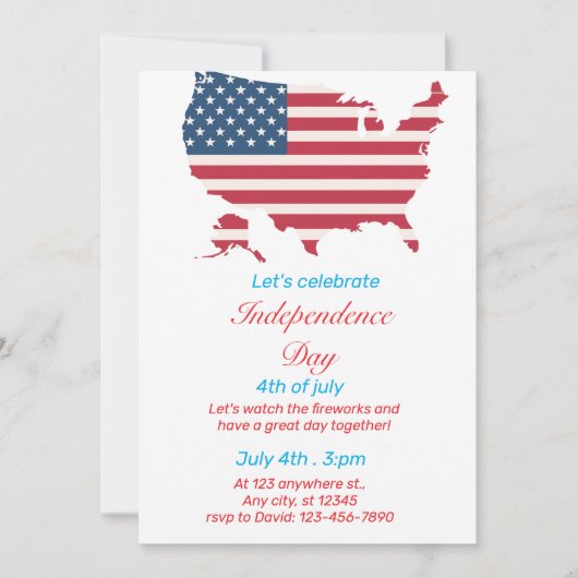 Onafhankelijkheidsdag uitnodiging (Voorkant)