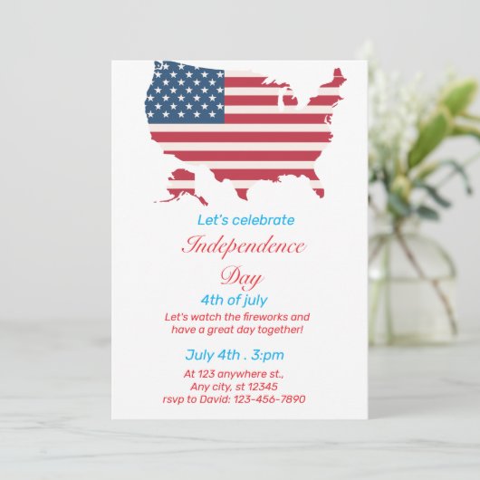 Onafhankelijkheidsdag uitnodiging (Staand voorkant)