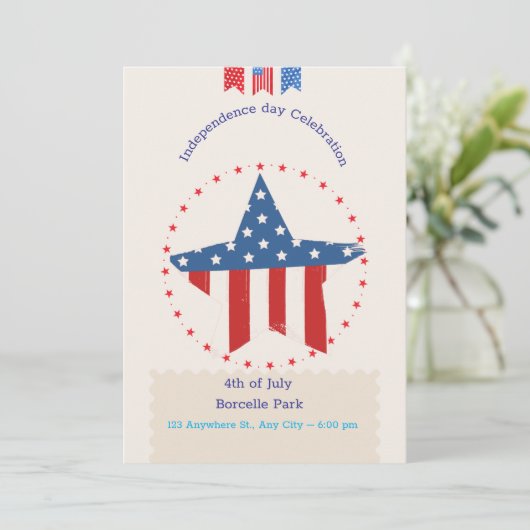 Onafhankelijkheidsdag uitnodiging (Staand voorkant)