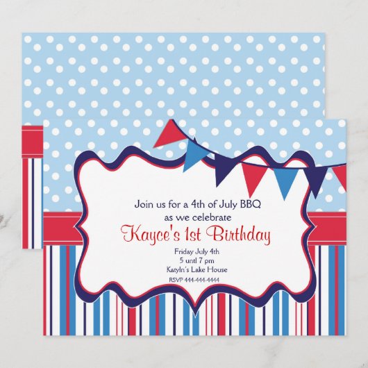 Onafhankelijkheidsdag Uitnodiging (Voorkant / Achterkant)