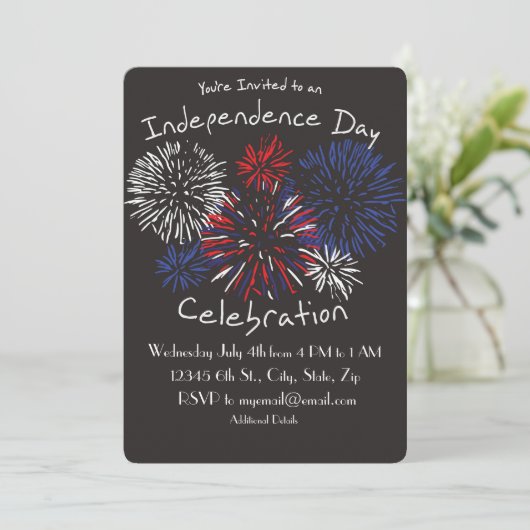 Onafhankelijkheidsdag Uitnodiging tot feestdag (Staand voorkant)