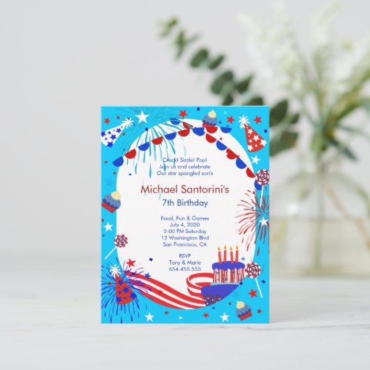 Onafhankelijkheidsdag uitnodiging van de Kind (Staand voorkant)