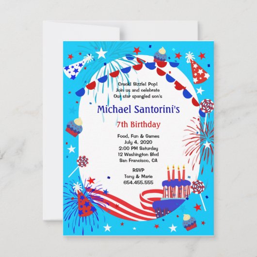 Onafhankelijkheidsdag uitnodiging van de Kind van  (Voorkant)