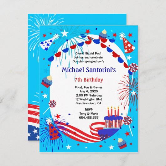 Onafhankelijkheidsdag uitnodiging van de Kind van (Voorkant / Achterkant)