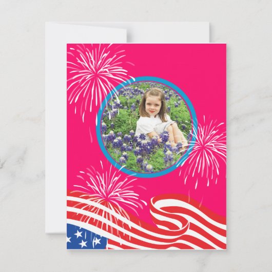 Onafhankelijkheidsdag Uitnodiging van meisjes om d (Achterkant)