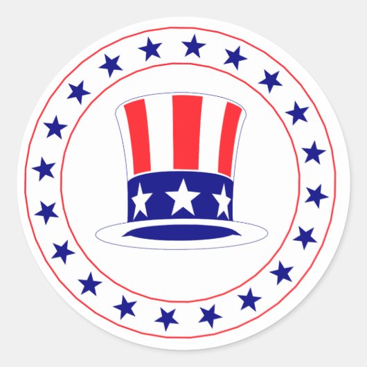 Onafhankelijkheidsdag Uncle Sam's Pet Ronde Sticker (Voorkant)
