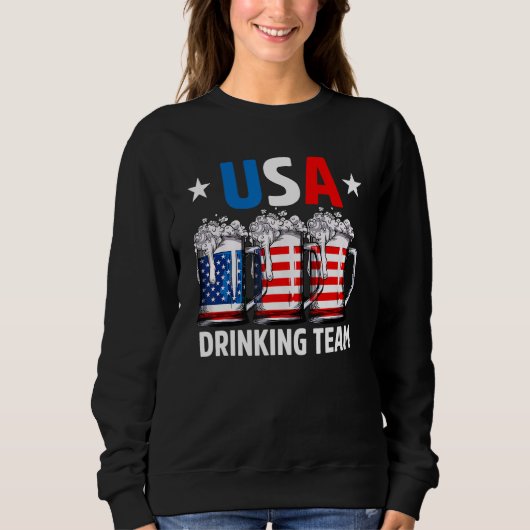 Onafhankelijkheidsdag USA Drankteam 4e Juli Trui (Voorkant)