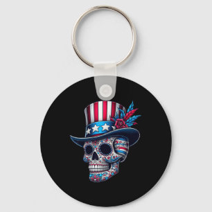 Onafhankelijkheidsdag Usa Patriot Schedel 4 Juli S Sleutelhanger