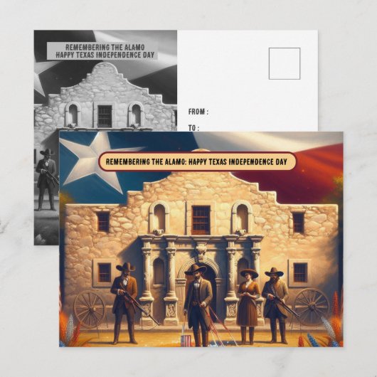 Onafhankelijkheidsdag van Alamo Texas Briefkaart (Voorkant / Achterkant)