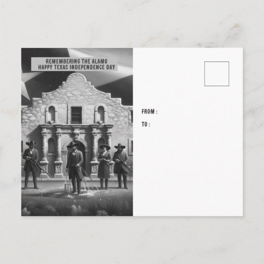Onafhankelijkheidsdag van Alamo Texas Briefkaart (Achterkant)