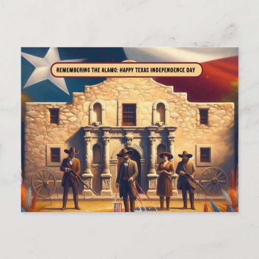 Onafhankelijkheidsdag van Alamo Texas Briefkaart (Voorkant)