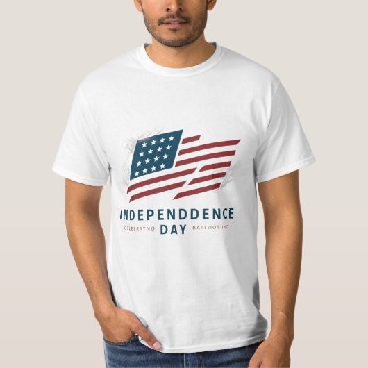 Onafhankelijkheidsdag van de  Amerikaanse vlag T-shirt (Voorkant)