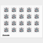 Onafhankelijkheidsdag van de VS Vierkante Sticker (Vel)