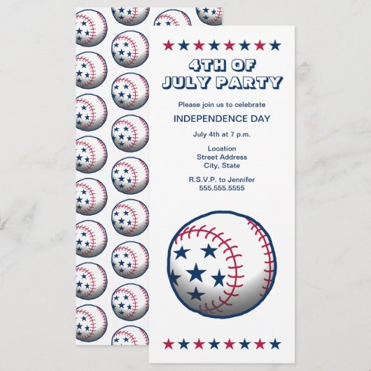 Onafhankelijkheidsdag van honkbal kaart (Voorkant / Achterkant)