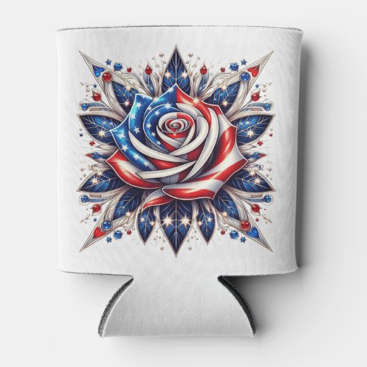 Onafhankelijkheidsdag van Patriottisch Roos Blikjeskoeler (Voorkant)