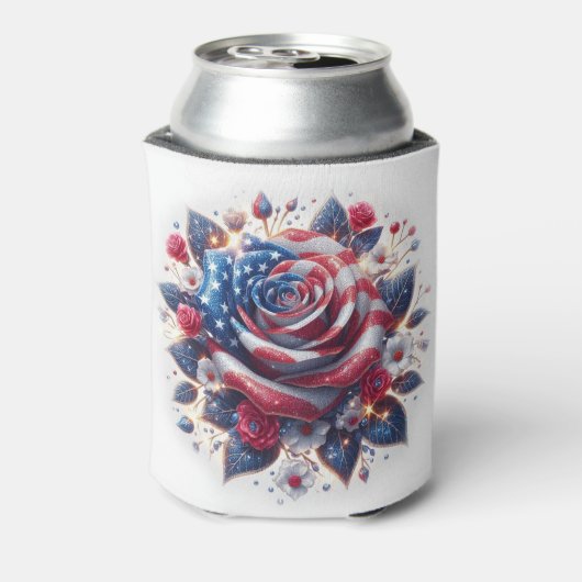 Onafhankelijkheidsdag van Patriottisch Roos Blikjeskoeler (Blikje Achterkant)